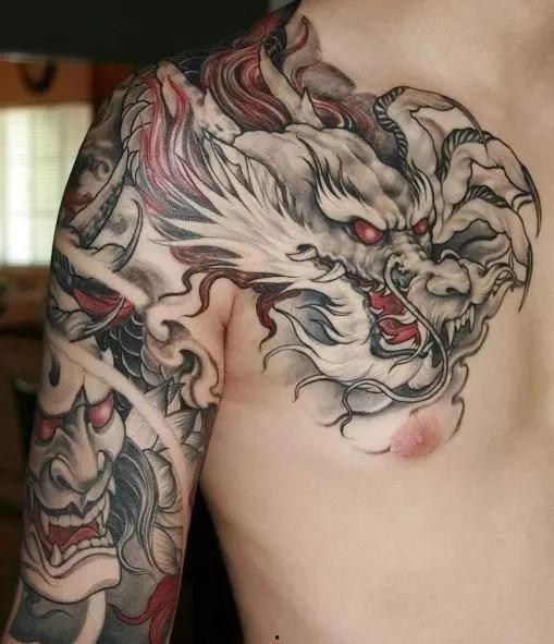 龙头纹身图案大全图片,威严与神秘的艺术展现